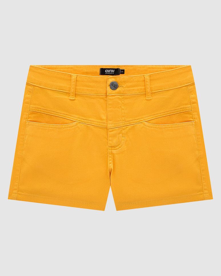 Shorts Feminino Bolso Diferenciado Em Sarja Com Elastano - ENFIM