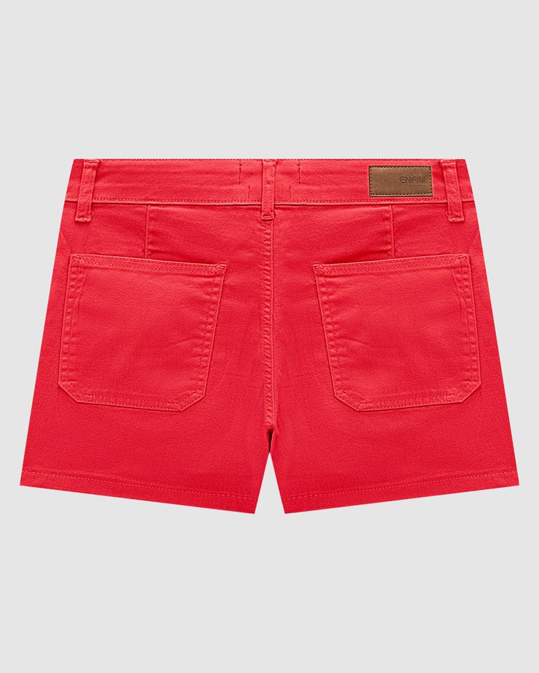 Shorts Feminino Bolso Diferenciado Em Sarja Com Elastano - ENFIM