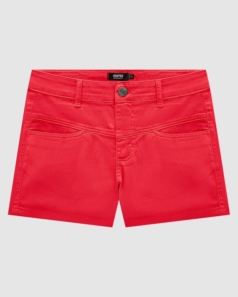 Shorts Feminino Bolso Diferenciado Em Sarja Com Elastano - ENFIM