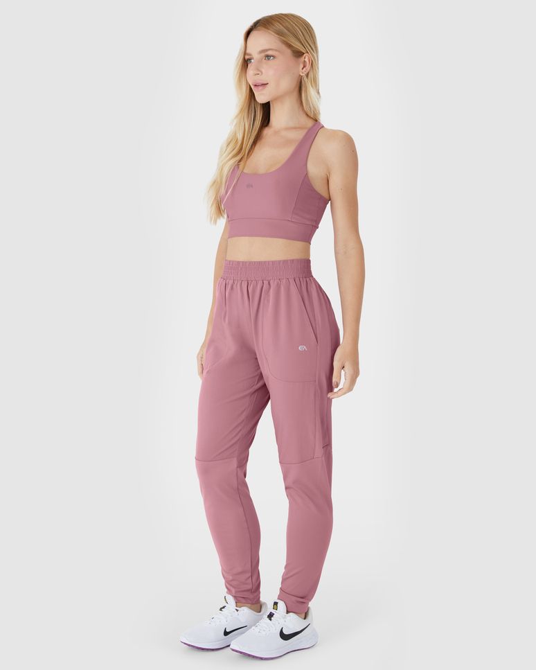 Calça Runner Feminina Com Recorte Em Tafetá Com Elastano - ENFIM