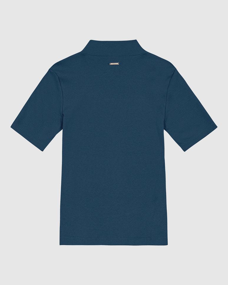 Blusa Básica Feminina Gola Dupla Em Ribana - ENFIM