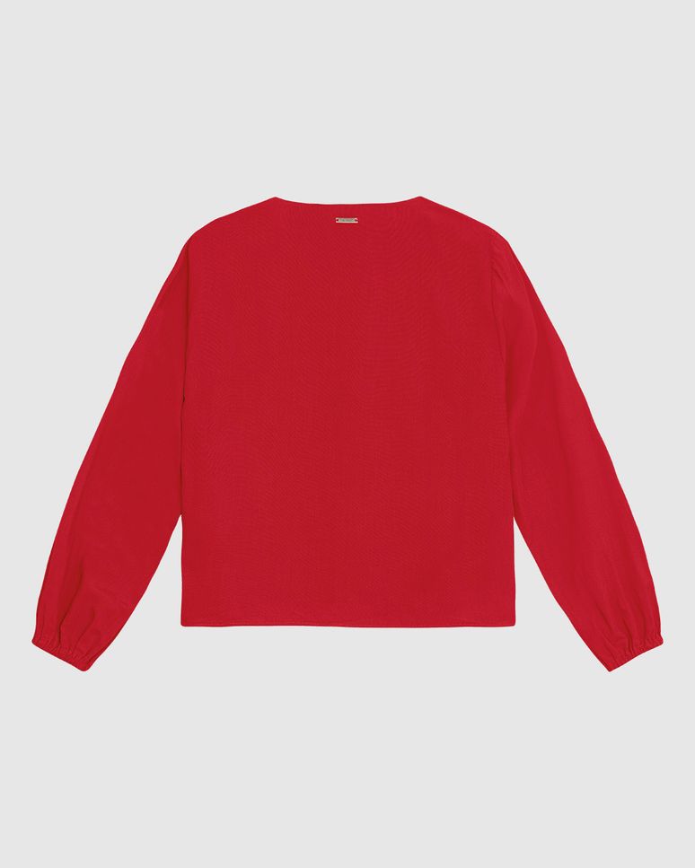 Blusa Ampla Feminina Decote V Manga 7/8 Em Viscose - ENFIM