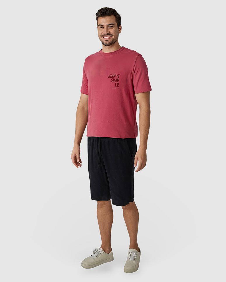 Bermuda Masculina Bolso Faca E Costas Em Moletinho Texturizado