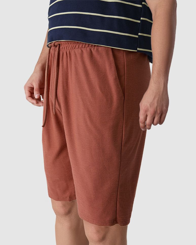 Bermuda Masculina Bolso Faca E Costas Em Moletinho Texturizado