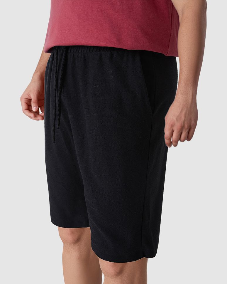 Bermuda Masculina Bolso Faca E Costas Em Moletinho Texturizado