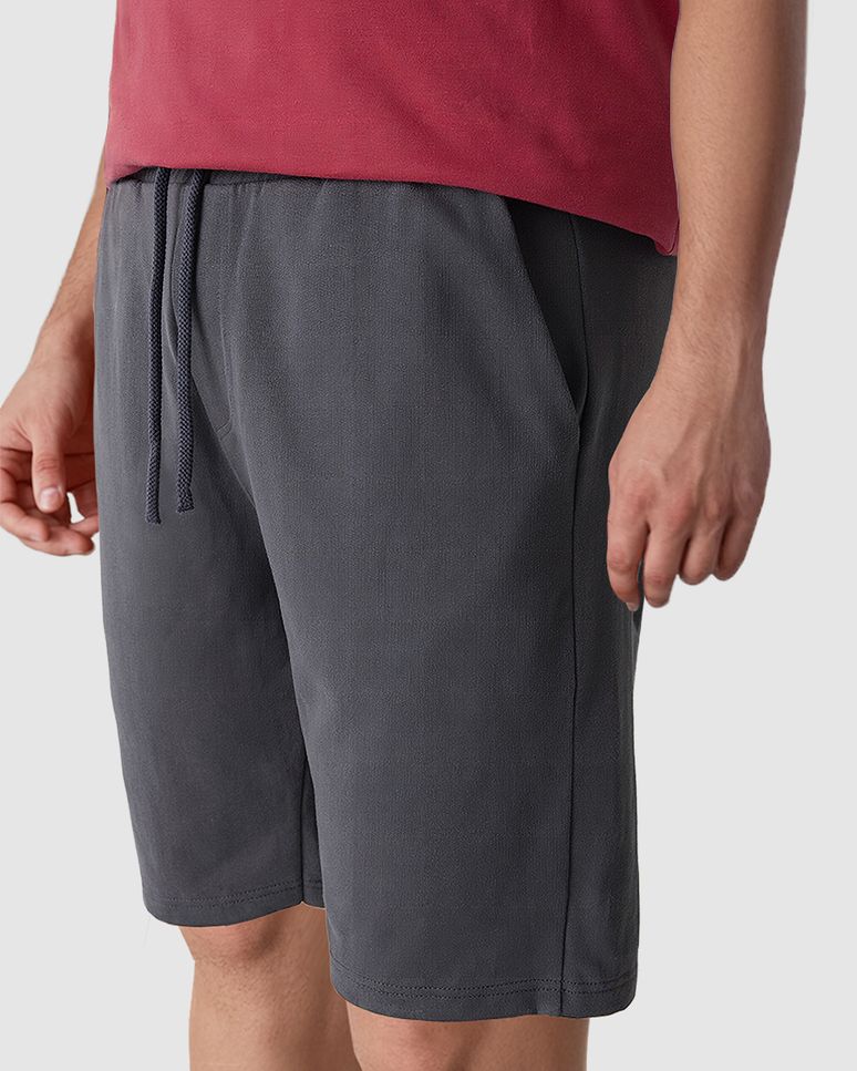 Bermuda Masculina Cadarço Frontal Bolso Faca Em Moletom