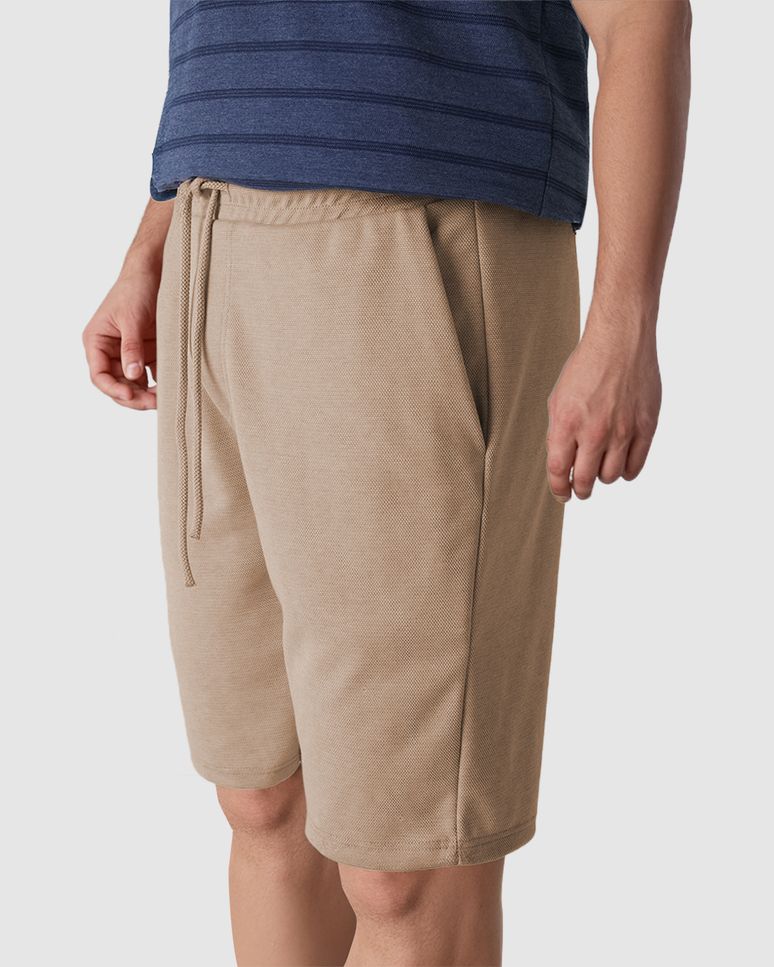 Bermuda Masculina Cadarço Frontal Bolso Faca Em Moletom