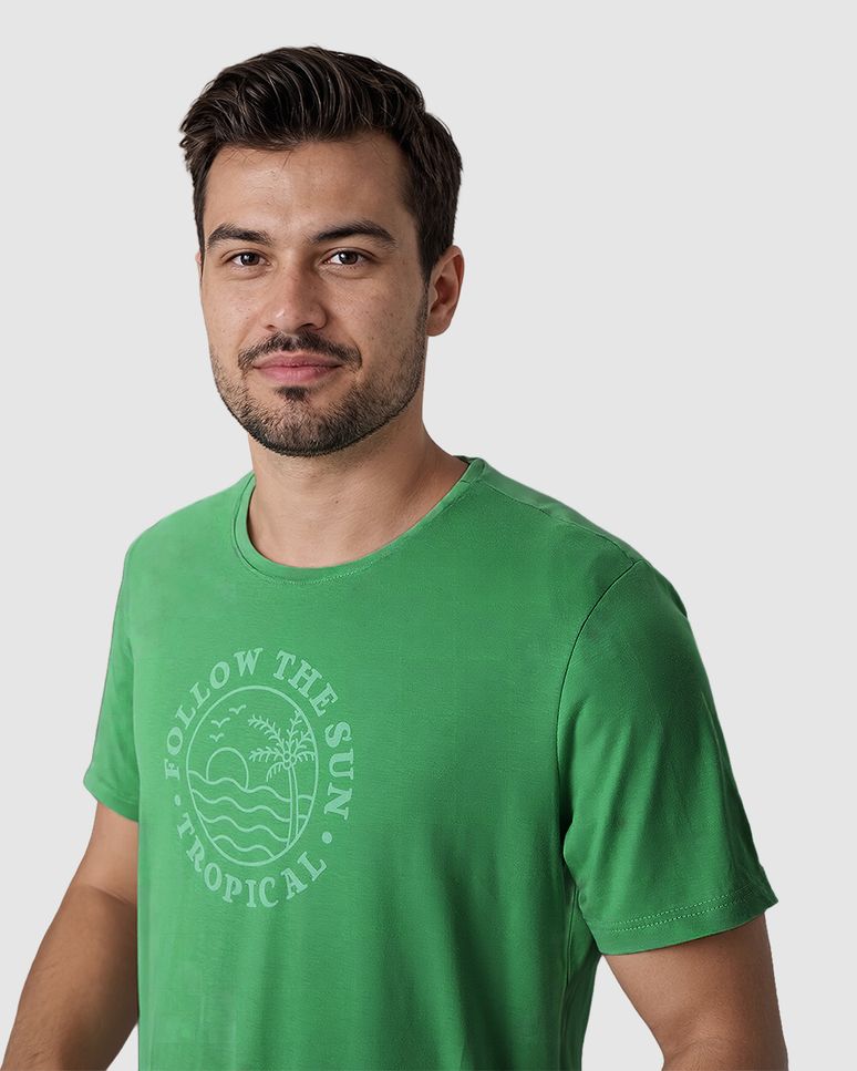 Camiseta Masculina Tropical Follow The Sun Em Algodão