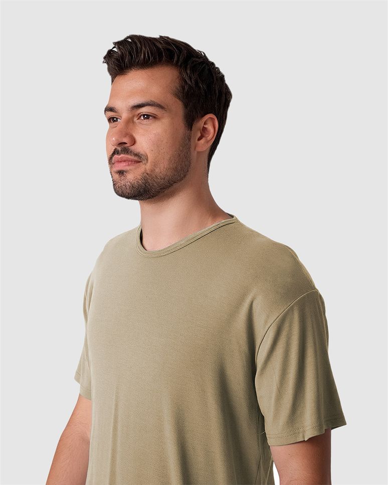 Pijama Curto Masculino Camiseta E Shorts Em Malha Modal Anti Odor