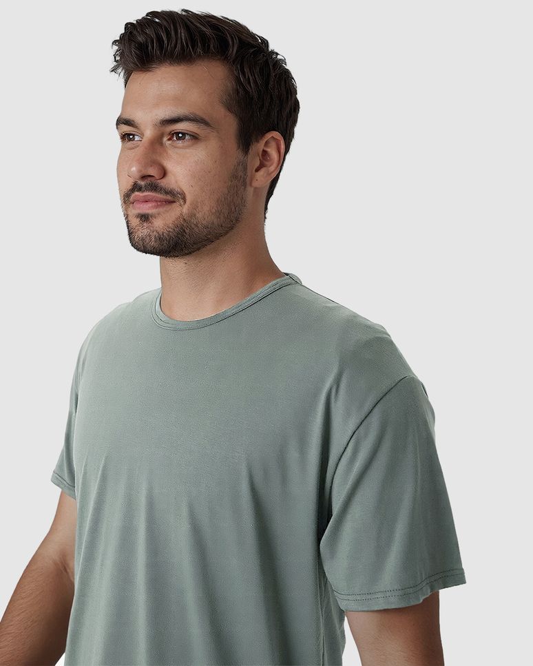 Pijama Curto Masculino Camiseta E Shorts Cós Elástico Em Algodão