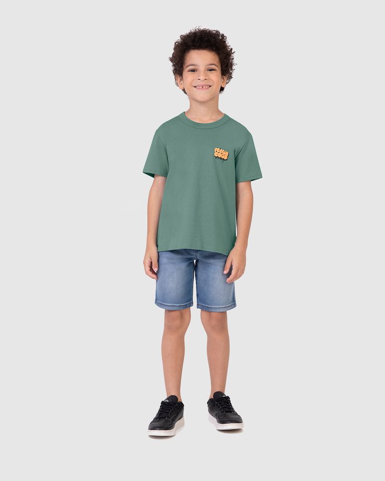 Camiseta Infantil Menino Estampa Feeling Good Frente E Costas Malwee Kids