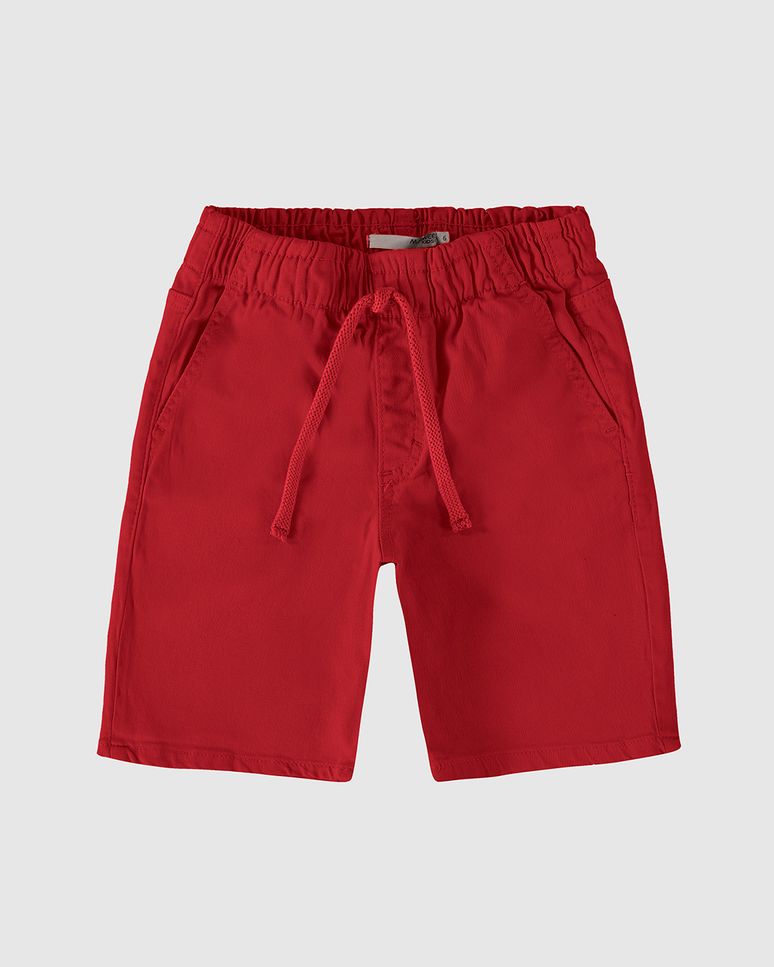 Bermuda Infantil Menino Cadarço Frontal Em Sarja Com Elastano Malwee Kids