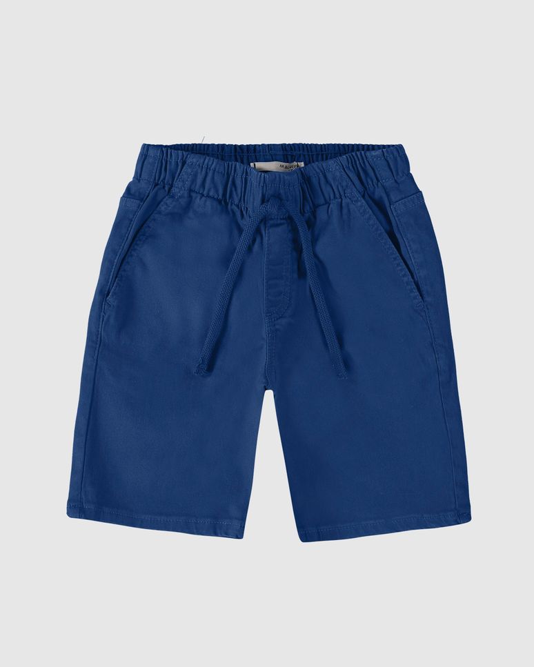 Bermuda Infantil Menino Cadarço Frontal Em Sarja Com Elastano Malwee Kids