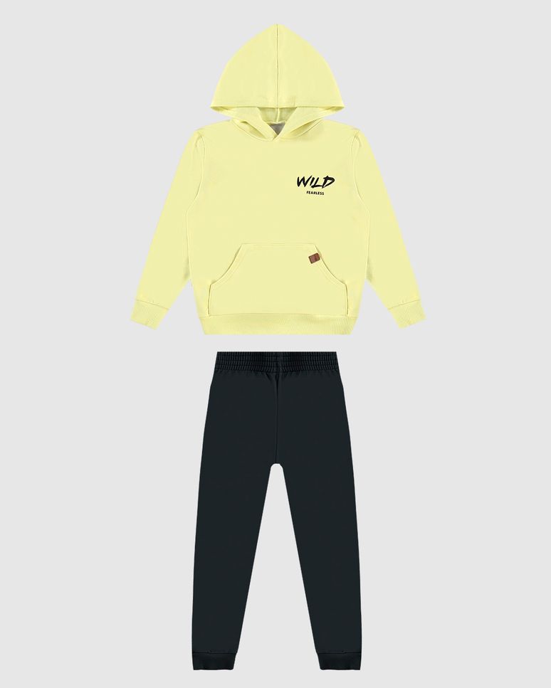 Conjunto Infantil Menino Estampa Wild Em Moletom Flanelado Malwee Kids