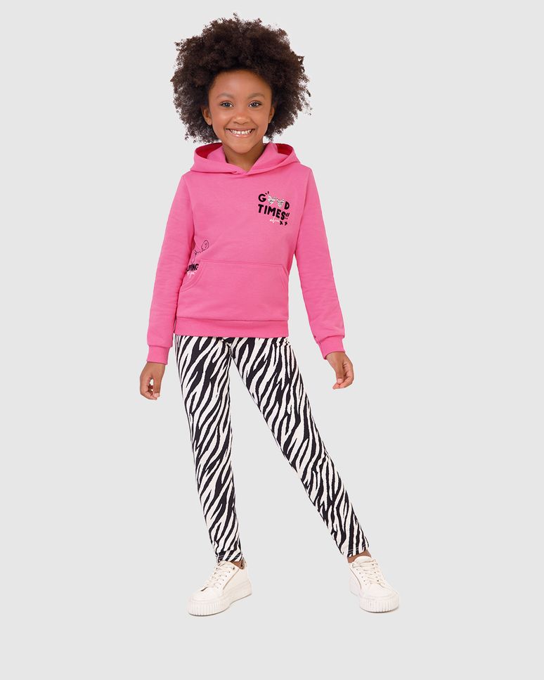 Conjunto Infantil Menina Blusão E Calça Legging Animal Print Malwee Kids
