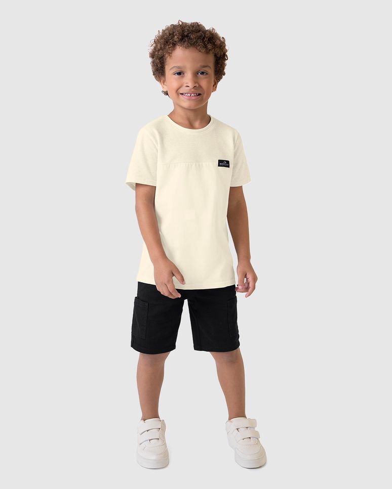 Camiseta Infantil Menino Recorte Frontal Bolso Embutido Em Malha Malwee Kids