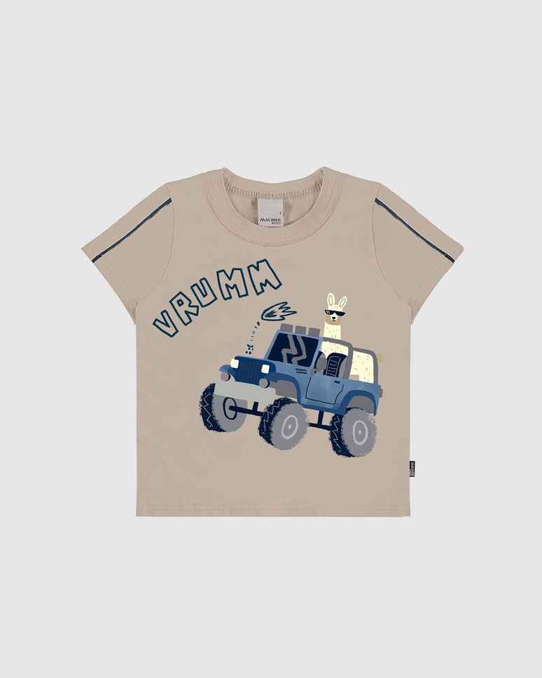 Camiseta Infantil Menino Estampa Vrumm Em Algodão Malwee Kids