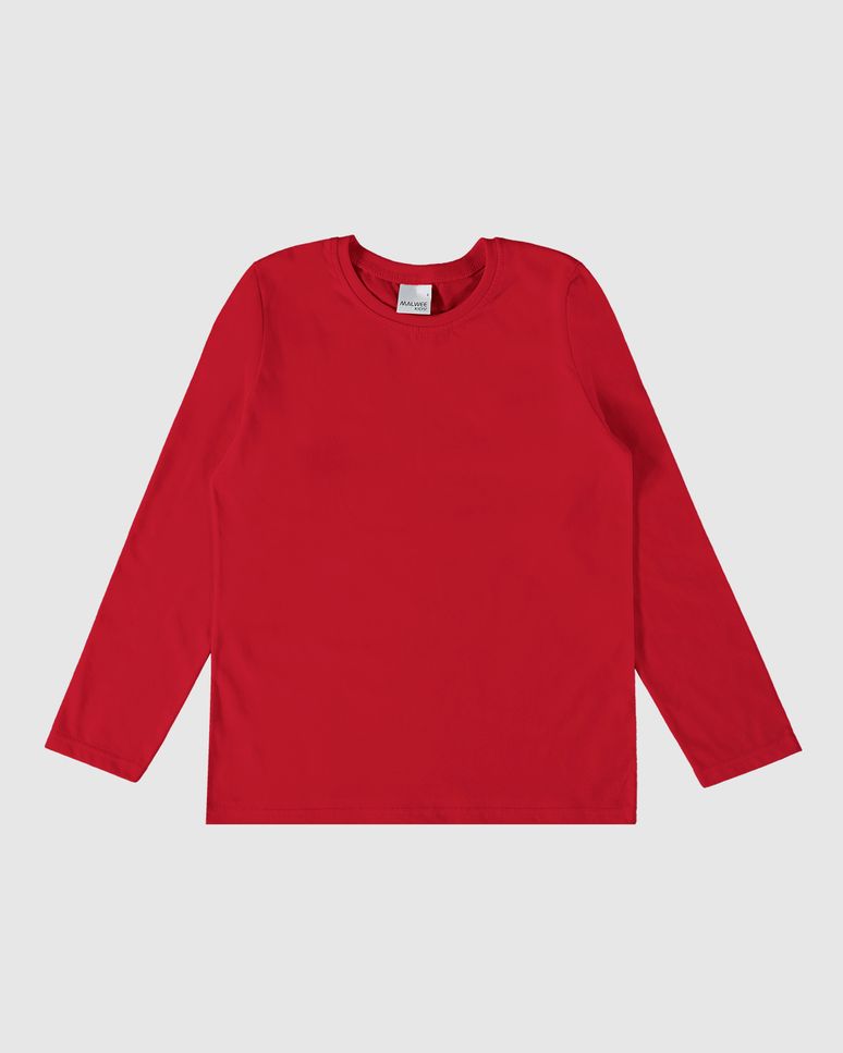 Camiseta Infantil Menino Decote Redondo Manga Longa Em Algodão Malwee Kids