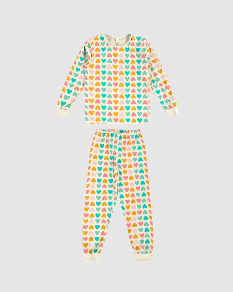 Pijama Longo Infantil Menina Estampado Em Algodão Malwee Kids