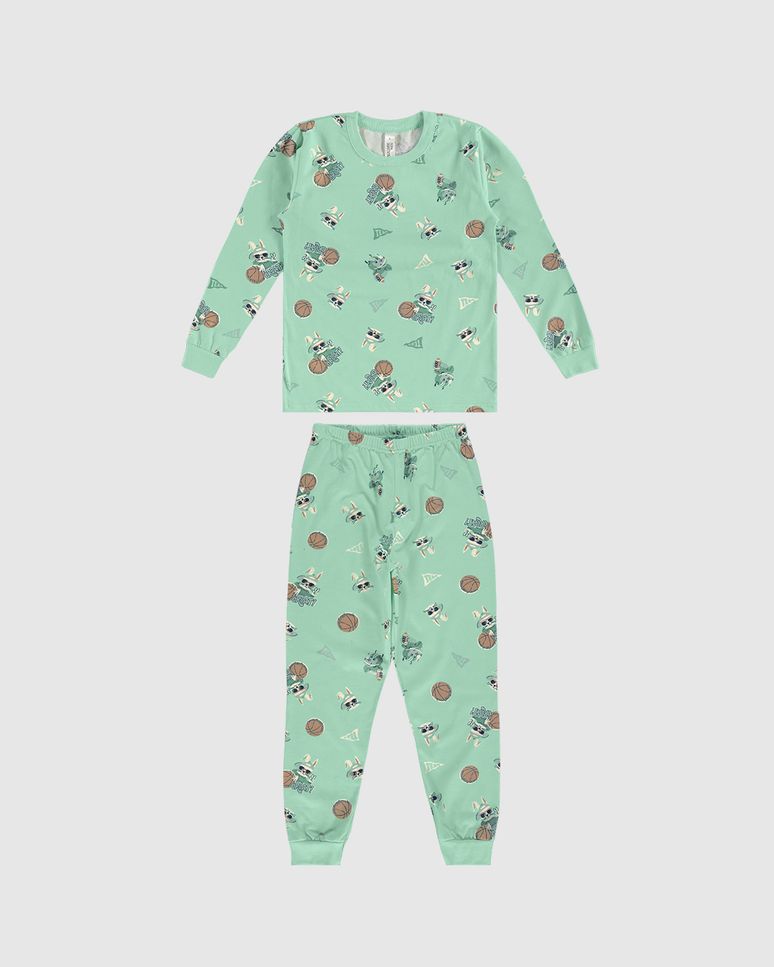 Pijama Longo Infantil Menino Em Malha Algodão Malwee Kids