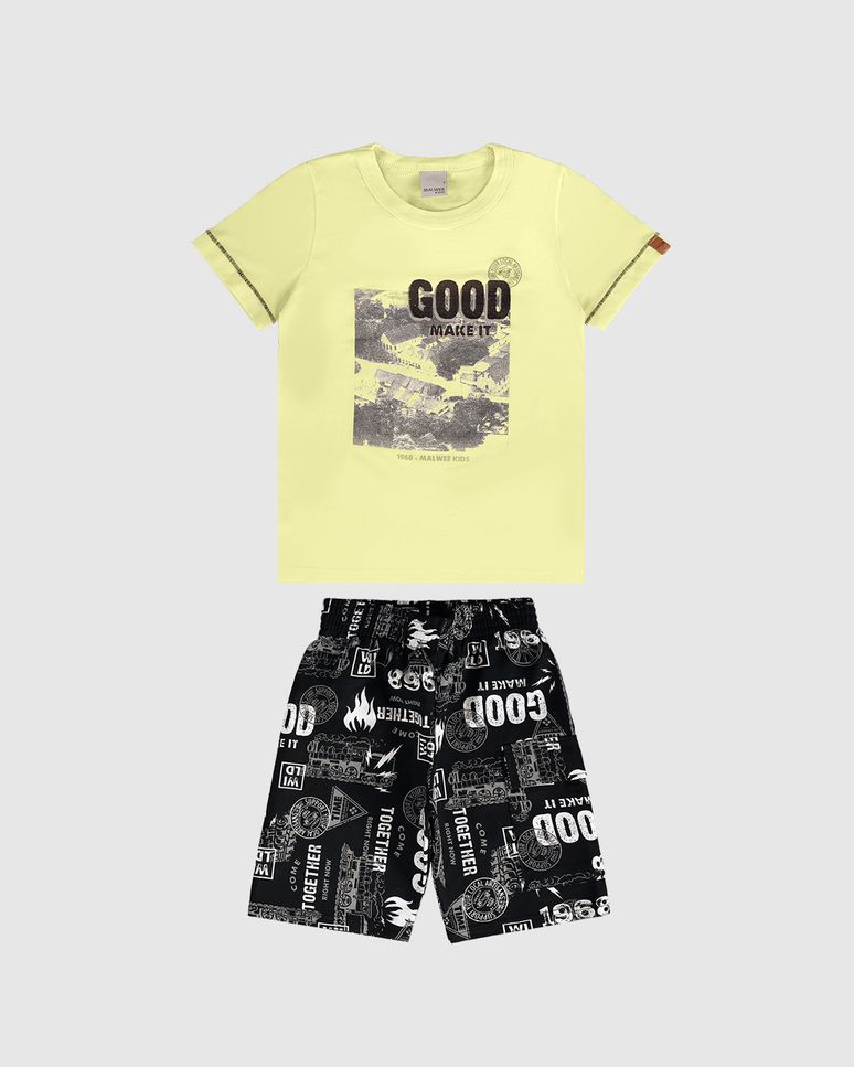 Conjunto Infantil Menino Make It Good Em Algodão Malwee Kids