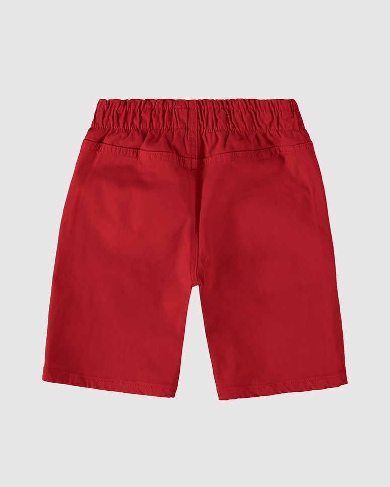 Bermuda Infantil Menino Cadarço Frontal Em Sarja Com Elastano Malwee Kids