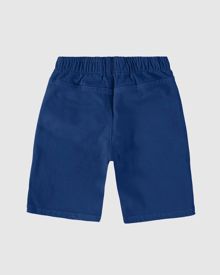 Bermuda Infantil Menino Cadarço Frontal Em Sarja Com Elastano Malwee Kids