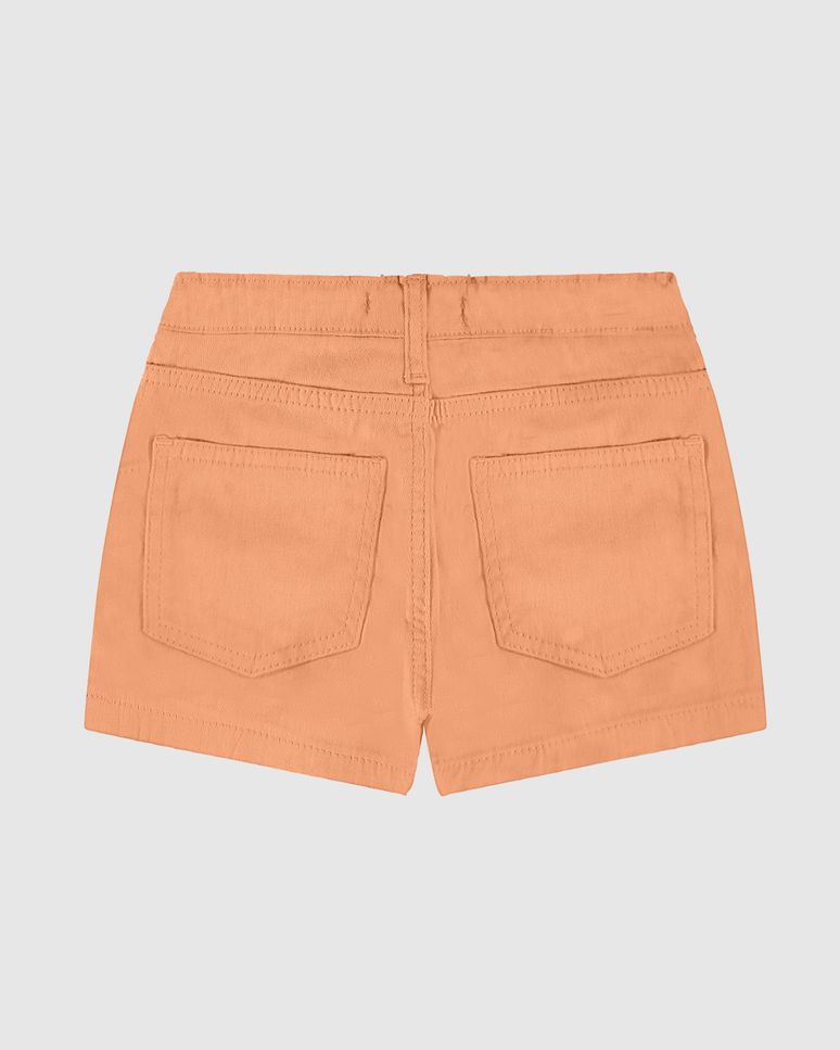 Shorts Infantil Menina Cintura Média Em Sarja Com Elastano Malwee Kids