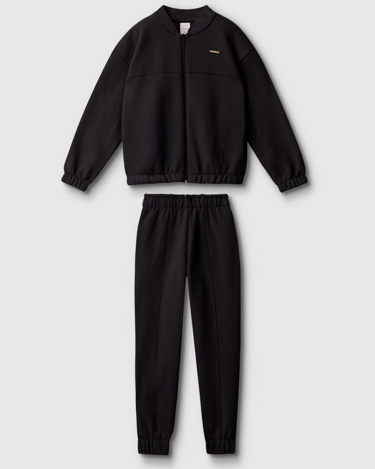 Conjunto Menina Jaqueta E Calça Em Moletom Comfy Touch Flanelado - Carinhoso