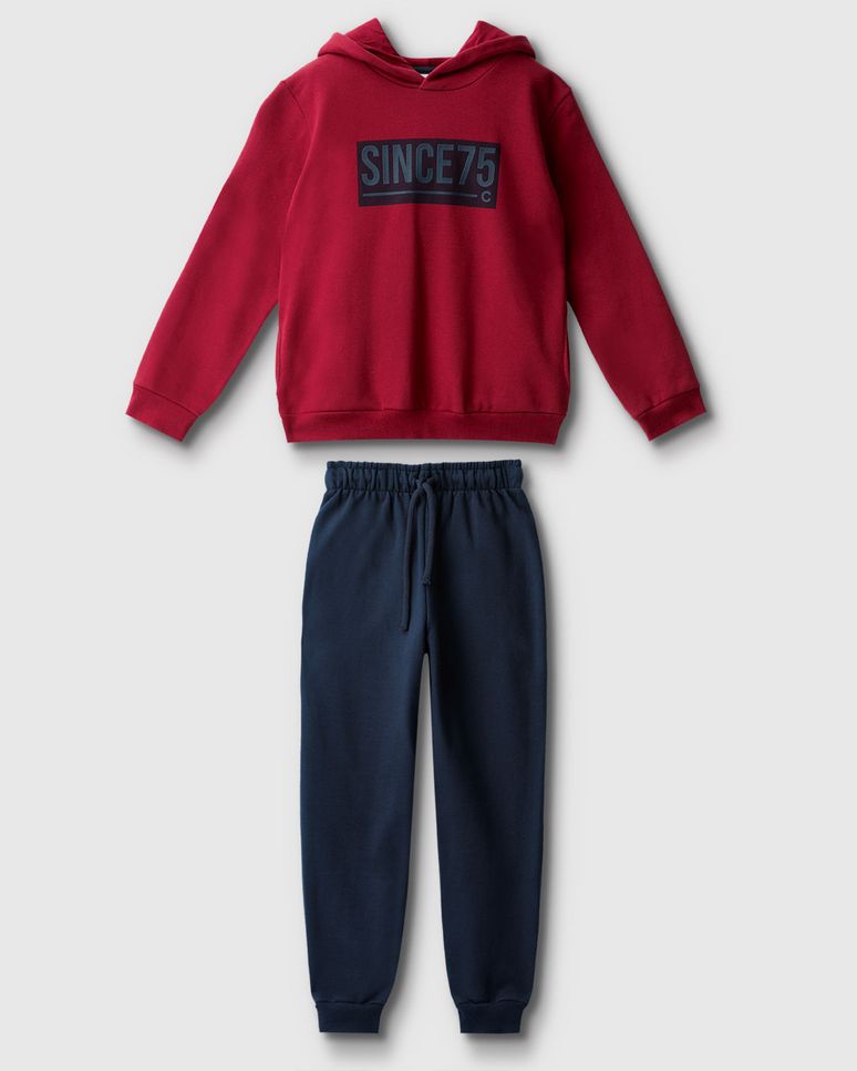 Conjunto Menino Blusão Estampa HD E Calça Em Moletom Flanelado - Carinhoso