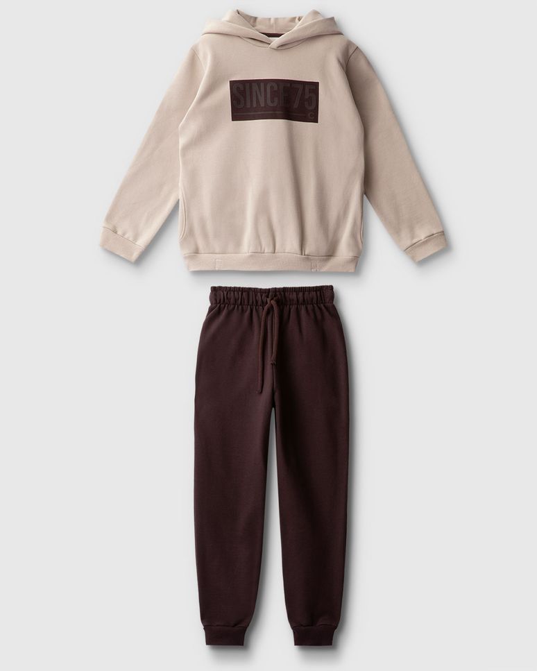 Conjunto Menino Blusão Estampa HD E Calça Em Moletom Flanelado - Carinhoso