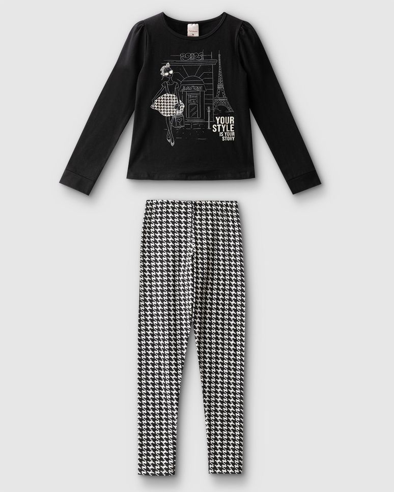 Conjunto Menina Your Style Is Your Story Em Algodão - Carinhoso