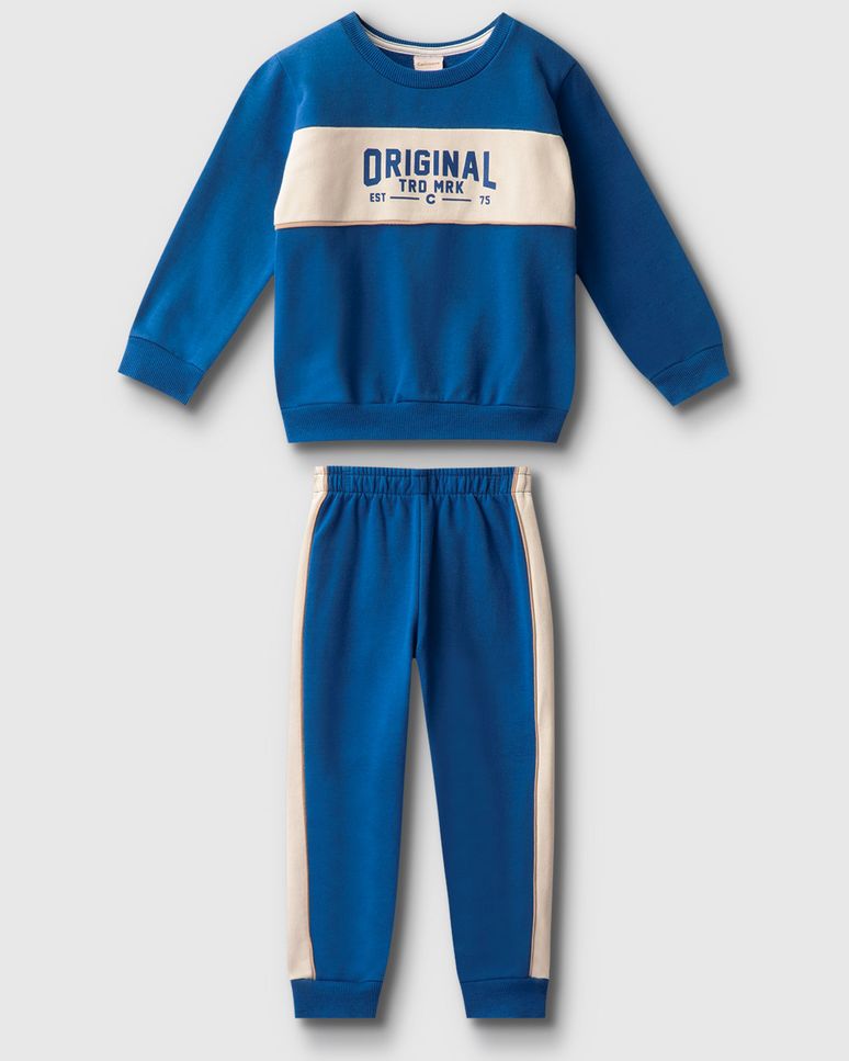 Conjunto Menino Blusão Estampa Original Em Moletom Flanelado - Carinhoso