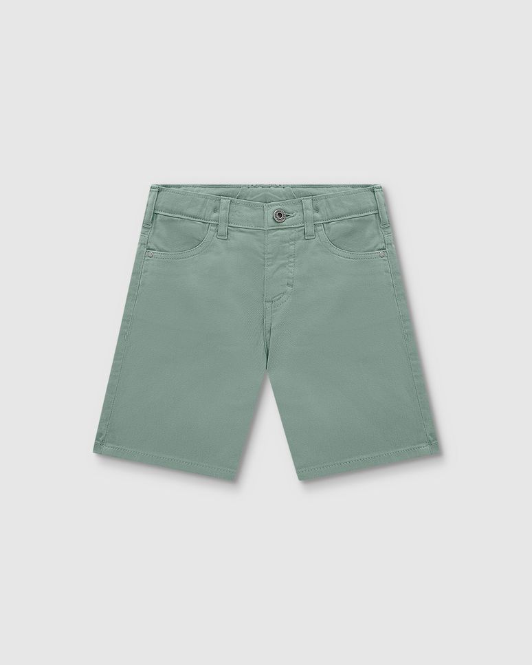 Bermuda Menino Cintura Média Em Sarja Com Elastano - Carinhoso