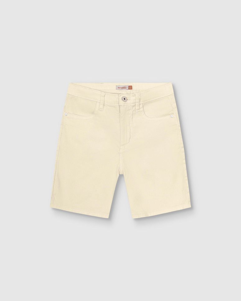 Bermuda Menino Cintura Média Em Sarja Com Elastano - Carinhoso