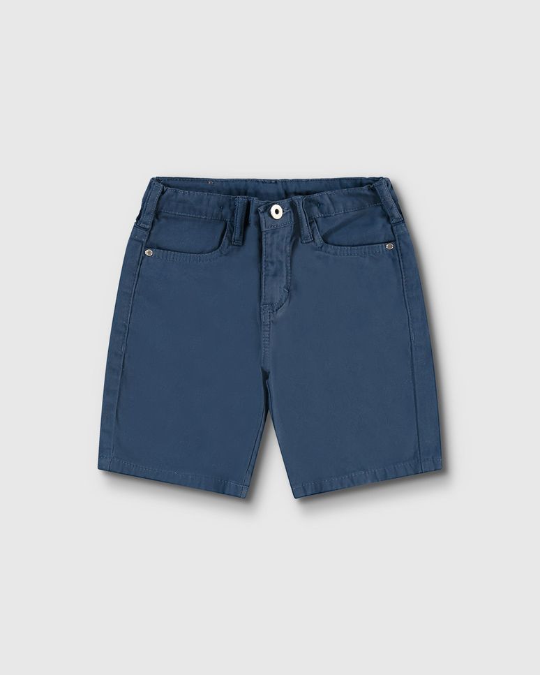 Bermuda Menino Comfort Bolso Funcional Em Sarja Com Elastano - Carinhoso
