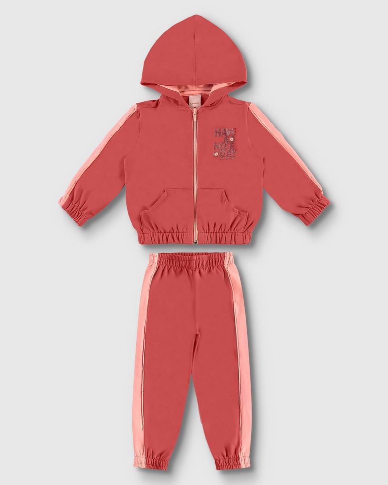 Conjunto Menina Have A Nice Day Em Moletom Stretch Flanelado - Carinhoso