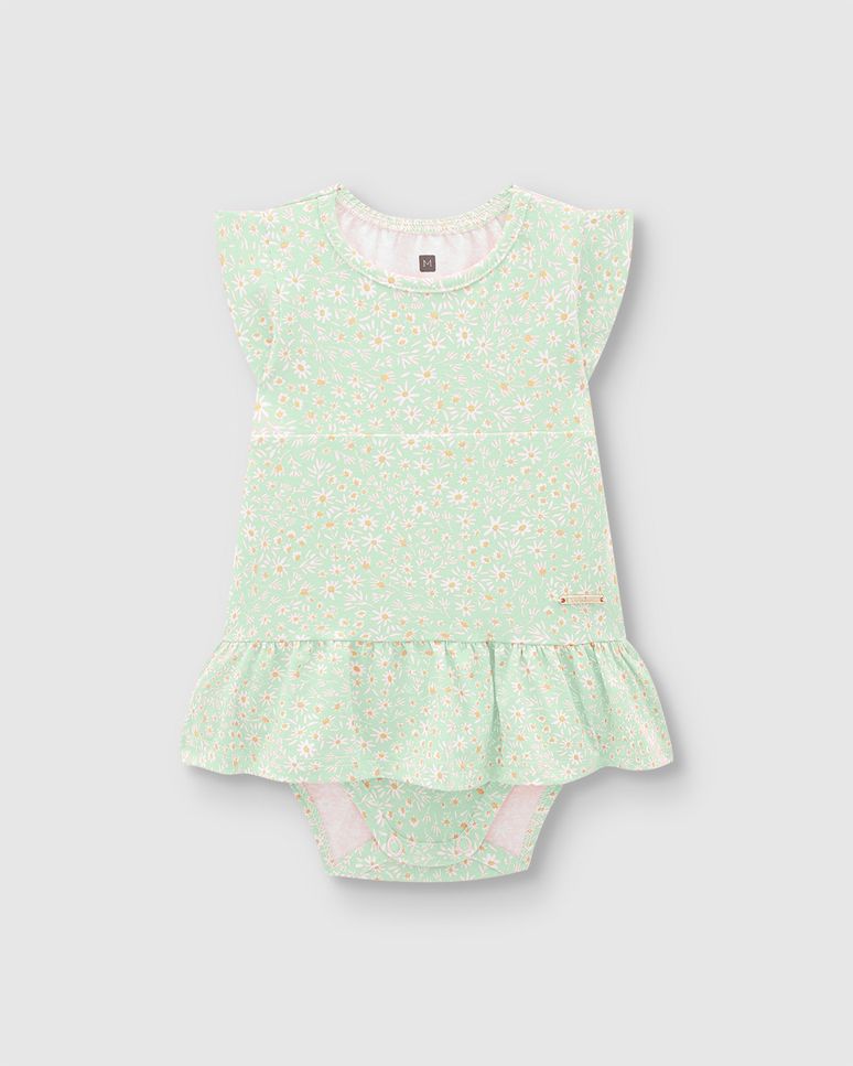 Vestido Body Menina Estampado Em Algodão - Carinhoso