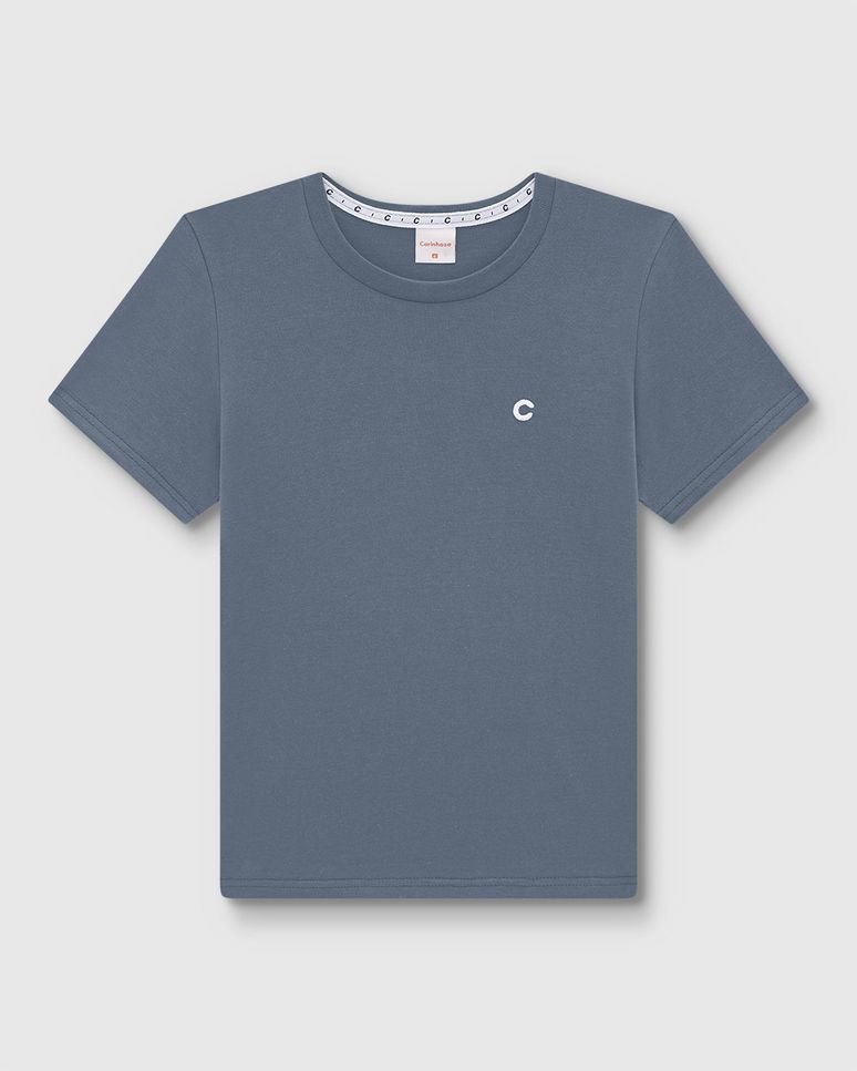 Camiseta Menino Manga Curta Em Algodão Pima - Carinhoso