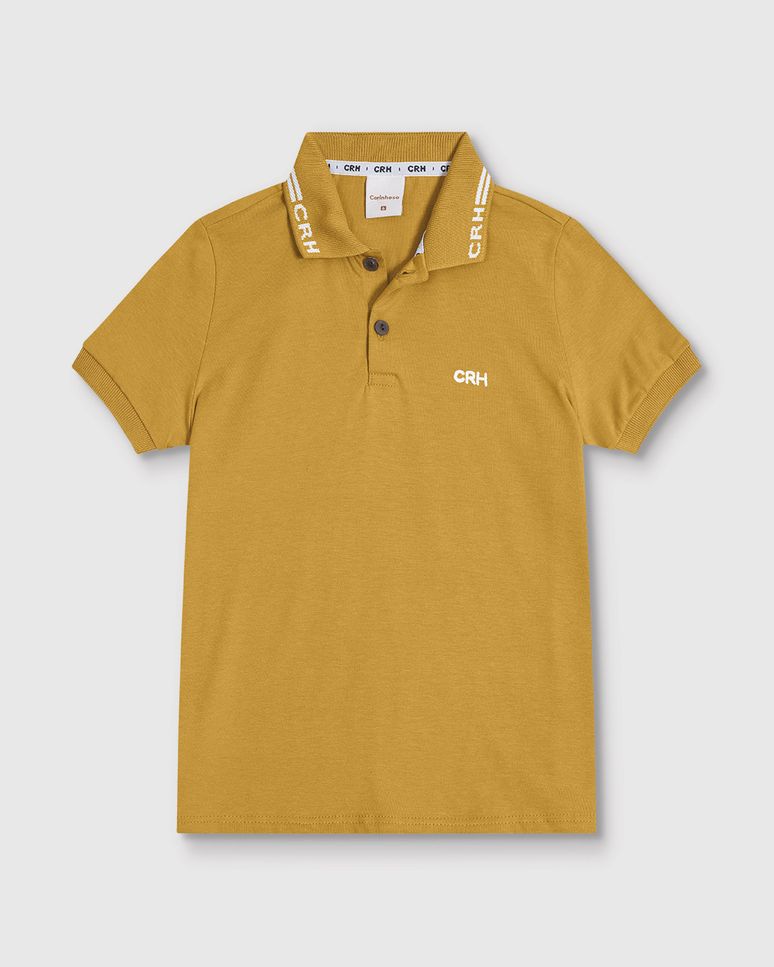 Camisa Polo Menino Peitilho Frontal Em Algodão - Carinhoso