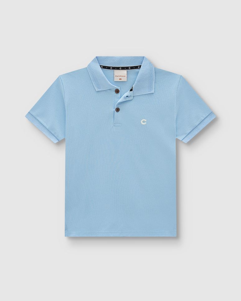Camisa Polo Menino Peitilho Frontal Em Piquet Premium Carinhoso