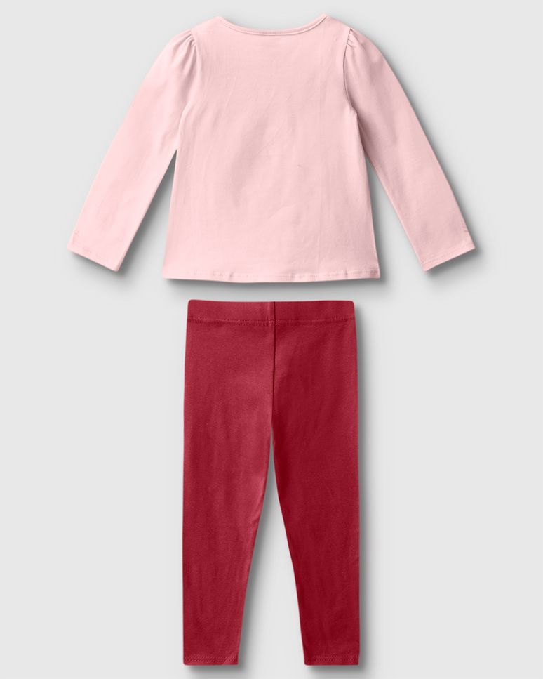 Conjunto Menina Blusa Estampa Forever E Legging Em Algodão - Carinhoso