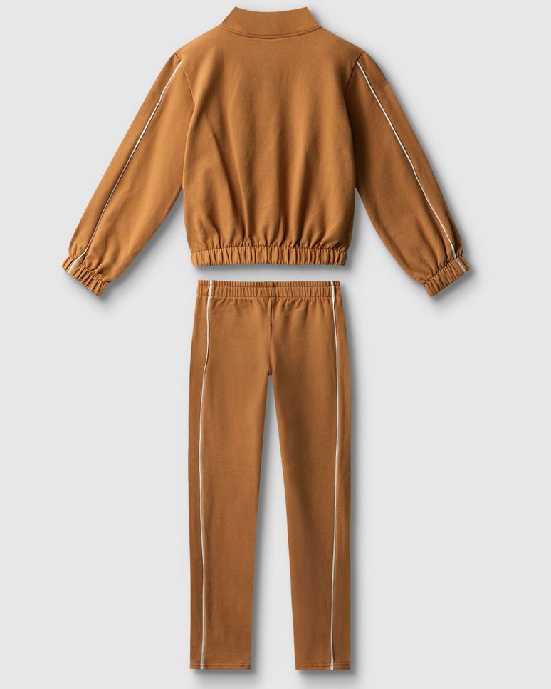 Conjunto Menina Jaqueta Com Strass Em Moletom Stretch Flanelado - Carinhoso