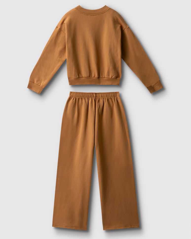 Conjunto Menina Iconic Em Moletom Stretch Flanelado - Carinhoso