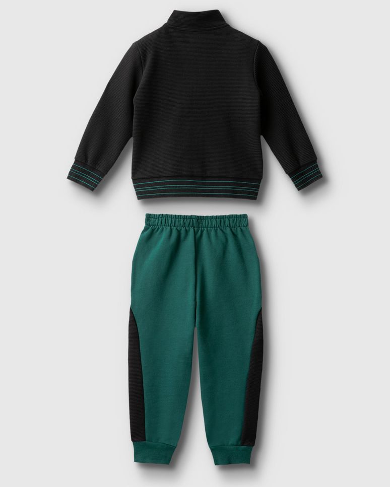 Conjunto Menino Jaqueta Gola Alta Em Malha Texturizada - Carinhoso