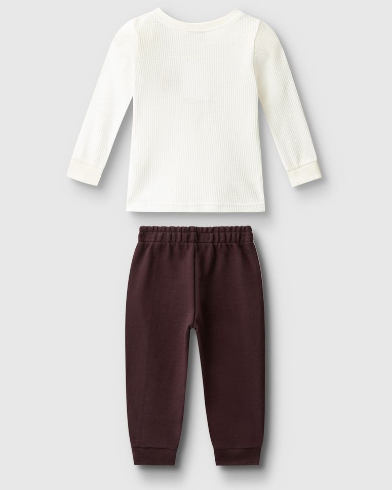 Conjunto Menino Camiseta Manga Longa Em Malha Texturizada - Carinhoso