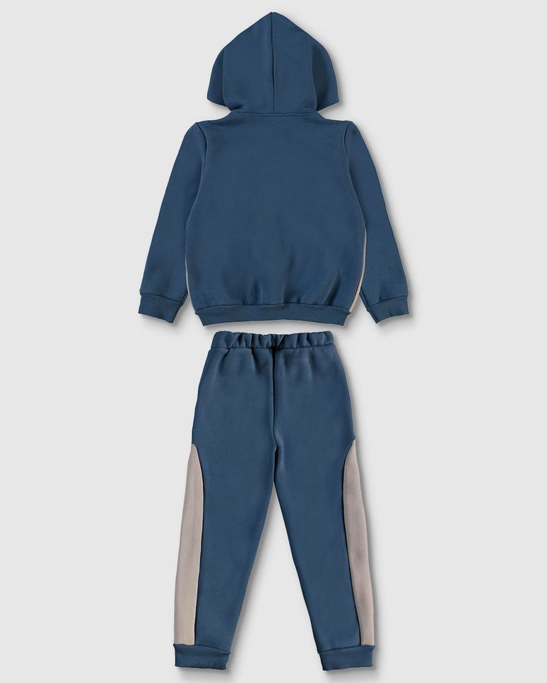 Conjunto Menino Jaqueta E Calça Recortes Em Moletom Premium - Carinhoso