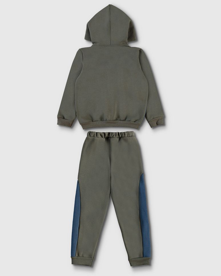 Conjunto Menino Jaqueta E Calça Recortes Em Moletom Premium - Carinhoso