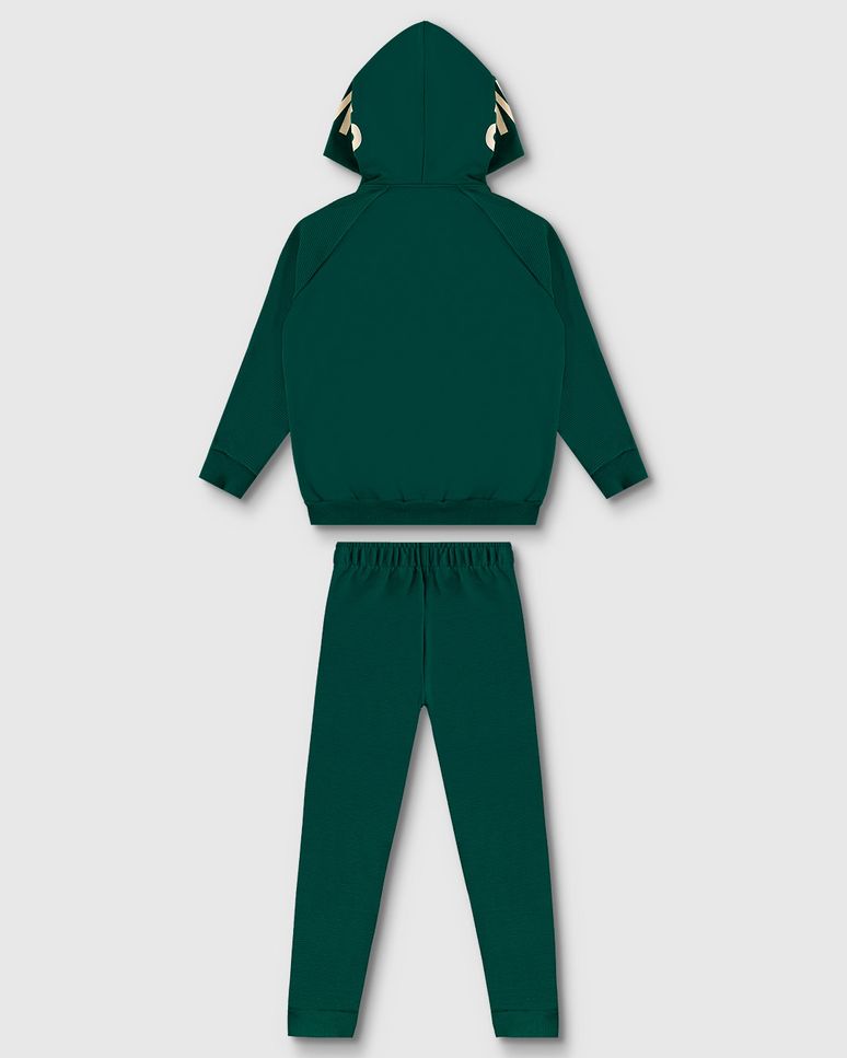 Conjunto Menino Jaqueta Capuz Com Estampa Em Moletom Flanelado - Carinhoso