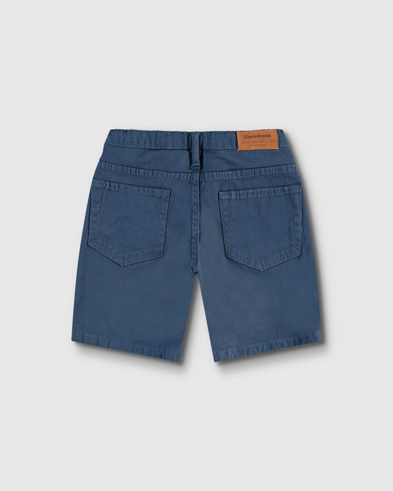 Bermuda Menino Comfort Bolso Funcional Em Sarja Com Elastano - Carinhoso